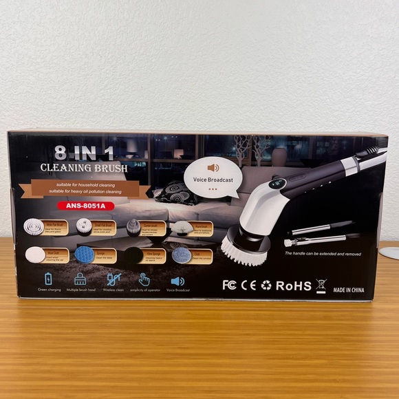 Electric Spin Scrubber, Cordless Shower Cleaning with 8 Replaceable Brush Heads - Picture 2 of 7